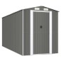 Capanno da Giardino Grigio Chiaro 192x440x223cm Acciaio Zincato