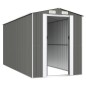Capanno da Giardino Grigio Chiaro 192x440x223cm Acciaio Zincato