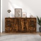Credenze 3 pz Rovere Fumo in Legno Multistrato Credenze 3 pz Rovere Fumo in Legno Multistrato