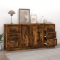 Credenze 3 pz Rovere Fumo in Legno Multistrato Credenze 3 pz Rovere Fumo in Legno Multistrato