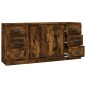 Credenze 3 pz Rovere Fumo in Legno Multistrato Credenze 3 pz Rovere Fumo in Legno Multistrato