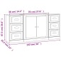Credenze 3 pz Rovere Fumo in Legno Multistrato Credenze 3 pz Rovere Fumo in Legno Multistrato