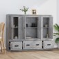Credenze 3 pz Grigio Cemento in Legno Multistrato Credenze 3 pz Grigio Cemento in Legno Multistrato