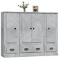 Credenze 3 pz Grigio Cemento in Legno Multistrato Credenze 3 pz Grigio Cemento in Legno Multistrato