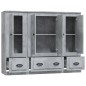 Credenze 3 pz Grigio Cemento in Legno Multistrato Credenze 3 pz Grigio Cemento in Legno Multistrato