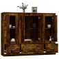 Credenze 3 pz Rovere Fumo in Legno Multistrato Credenze 3 pz Rovere Fumo in Legno Multistrato