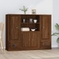 Credenze 3 pz Rovere Marrone in Legno Multistrato Credenze 3 pz Rovere Marrone in Legno Multistrato