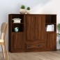 Credenze 3 pz Rovere Marrone in Legno Multistrato Credenze 3 pz Rovere Marrone in Legno Multistrato