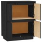 Credenza Nera 60x34x75 cm in Legno Massello di Pino Credenza Nera 60x34x75 cm in Legno Massello di Pino