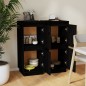 Credenze 2 pz Nero 31,5x34x75 cm in Legno Massello di Pino Credenze 2 pz Nero 31,5x34x75 cm in Legno Massello di Pino
