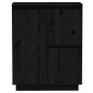 Credenza Nera 60x34x75 cm in Legno Massello di Pino Credenza Nera 60x34x75 cm in Legno Massello di Pino