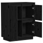 Credenza Nera 60x34x75 cm in Legno Massello di Pino Credenza Nera 60x34x75 cm in Legno Massello di Pino