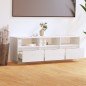 Mobile Porta TV Bianco 140x37x50 cm in Legno Massello di Pino Mobile Porta TV Bianco 140x37x50 cm in Legno Massello di Pino