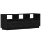 Mobile Porta TV Nero 140x37x50 cm in Legno Massello di Pino Mobile Porta TV Nero 140x37x50 cm in Legno Massello di Pino