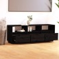 Mobile Porta TV Nero 140x37x50 cm in Legno Massello di Pino Mobile Porta TV Nero 140x37x50 cm in Legno Massello di Pino