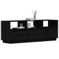 Mobile Porta TV Nero 140x37x50 cm in Legno Massello di Pino Mobile Porta TV Nero 140x37x50 cm in Legno Massello di Pino