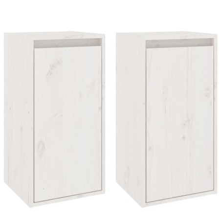 vidaXL Pensili 2 pz Bianchi 30x30x60 cm in Legno Massello di Pino