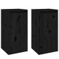 Pensili 2 pz Neri 30x30x60 cm in Legno Massello di Pino Pensili 2 pz Neri 30x30x60 cm in Legno Massello di Pino