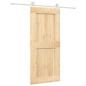 vidaXL Porta Scorrevole con Set Hardware 90x210 cm Legno Massello Pino vidaXL Porta Scorrevole con Set Hardware 90x210 cm Legno Massello Pino