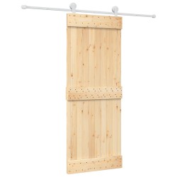 vidaXL Porta Scorrevole con Set Hardware 80x210 cm Legno Massello Pino