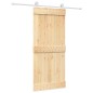vidaXL Porta Scorrevole con Set Hardware 90x210 cm Legno Massello Pino vidaXL Porta Scorrevole con Set Hardware 90x210 cm Legno Massello Pino