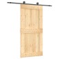 vidaXL Porta Scorrevole con Set Hardware 100x210cm Legno Massello Pino vidaXL Porta Scorrevole con Set Hardware 100x210cm Legno Massello Pino