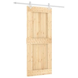 vidaXL Porta Scorrevole con Set Hardware 85x210 cm Legno Massello Pino