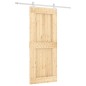 vidaXL Porta Scorrevole con Set Hardware 85x210 cm Legno Massello Pino vidaXL Porta Scorrevole con Set Hardware 85x210 cm Legno Massello Pino