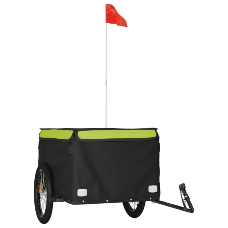 vidaXL Rimorchio da Bici Nero e Verde 45 kg in Ferro