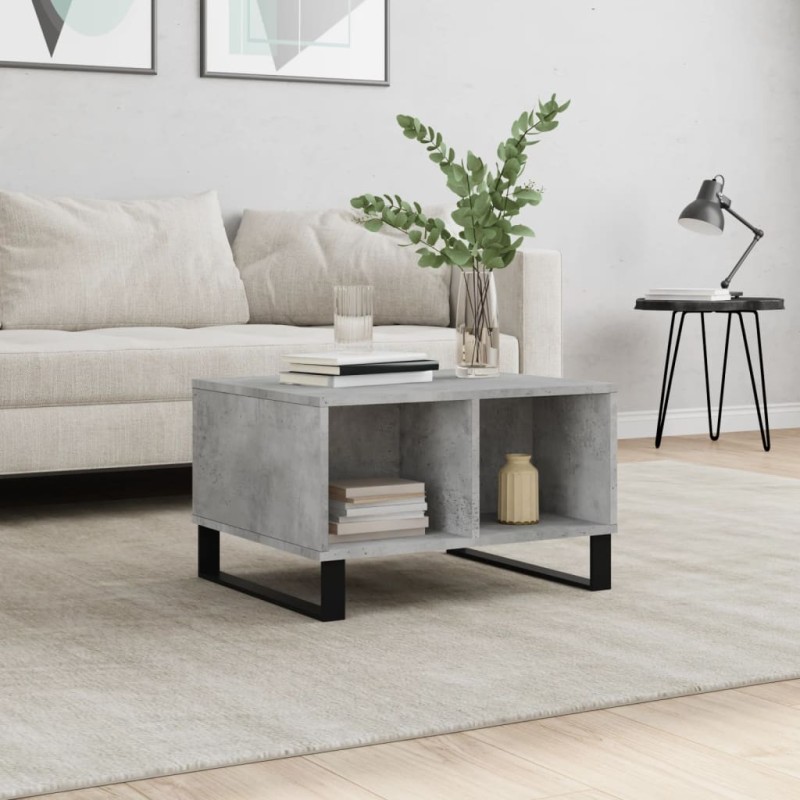 vidaXL Tavolino Salotto Grigio Cemento 60x50x36,5 cm Legno Multistrato