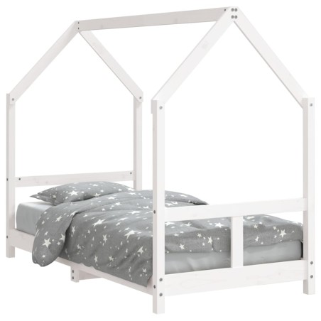 vidaXL Giroletto per Bambini Bianco 80x160cm in Legno Massello di Pino