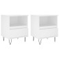 vidaXL Comodini 2pz Bianchi 40x35x50 cm in Legno Multistrato vidaXL Comodini 2pz Bianchi 40x35x50 cm in Legno Multistrato