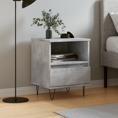 vidaXL Comodino Grigio Cemento 40x35x50 cm in Legno Multistrato