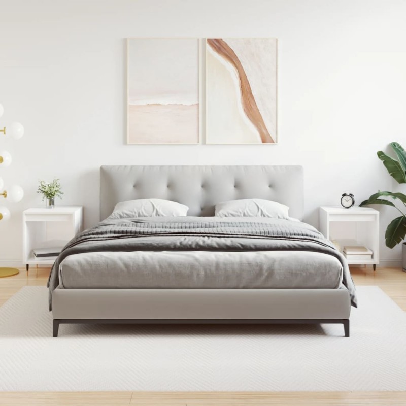vidaXL Comodini 2pz Bianco Lucido 40x35x50 cm in Legno Multistrato