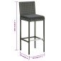 Sgabelli da Bar con Cuscini 6 pz in Polyrattan Grigio Sgabelli da Bar con Cuscini 6 pz in Polyrattan Grigio