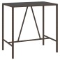 Tavolo Bar con Piano in Vetro Marrone 110x70x110 cm Polyrattan Tavolo Bar con Piano in Vetro Marrone 110x70x110 cm Polyrattan