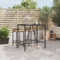 Tavolo da Bar con Piano in Vetro Nero 110x70x110 cm Polyrattan Tavolo da Bar con Piano in Vetro Nero 110x70x110 cm Polyrattan