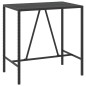 Tavolo da Bar con Piano in Vetro Nero 110x70x110 cm Polyrattan Tavolo da Bar con Piano in Vetro Nero 110x70x110 cm Polyrattan