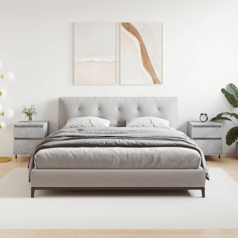 vidaXL Comodini 2pz Grigio Cemento 40x35x50 cm in Legno Multistrato