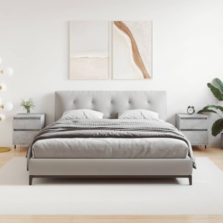 vidaXL Comodini 2pz Grigio Cemento 40x35x50 cm in Legno Multistrato