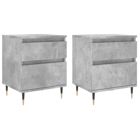 vidaXL Comodini 2pz Grigio Cemento 40x35x50 cm in Legno Multistrato