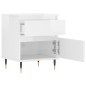 vidaXL Comodino Bianco Lucido 40x35x50 cm in Legno Multistrato vidaXL Comodino Bianco Lucido 40x35x50 cm in Legno Multistrato