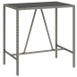 Tavolo da Bar con Piano in Vetro Grigio 110x70x110cm Polyrattan Tavolo da Bar con Piano in Vetro Grigio 110x70x110cm Polyrattan