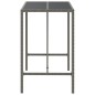Tavolo da Bar con Piano in Vetro Grigio 110x70x110cm Polyrattan Tavolo da Bar con Piano in Vetro Grigio 110x70x110cm Polyrattan