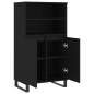 vidaXL Credenza Nera 60x36x110 cm in Legno Multistrato vidaXL Credenza Nera 60x36x110 cm in Legno Multistrato