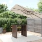 Tavolo Bar con Piano in Vetro Marrone 105x80x110 cm Polyrattan Tavolo Bar con Piano in Vetro Marrone 105x80x110 cm Polyrattan