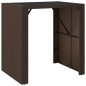 Tavolo Bar con Piano in Vetro Marrone 105x80x110 cm Polyrattan Tavolo Bar con Piano in Vetro Marrone 105x80x110 cm Polyrattan