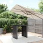 Tavolo Bar con Piano in Vetro Nero 105x80x110 cm Polyrattan