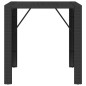 Tavolo Bar con Piano in Vetro Nero 105x80x110 cm Polyrattan