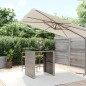 Tavolo da Bar con Piano in Vetro Grigio 105x80x110cm Polyrattan Tavolo da Bar con Piano in Vetro Grigio 105x80x110cm Polyrattan
